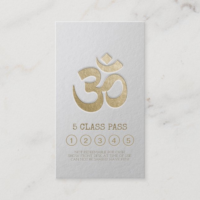 Yoga Meditation Instructor Class Pass Loyalty Card (Front)