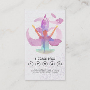 Yoga Meditation Instructor Class Pass Loyalty Card