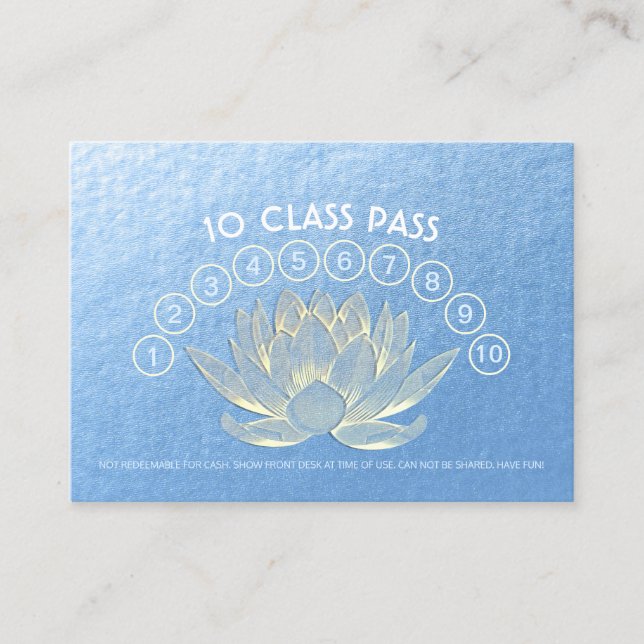 Yoga Meditation Instructor Class Pass Loyalty Card (Front)