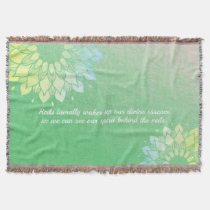 Yoga Meditation Instructor Gold Foil Mandala Quote Throw Blanket