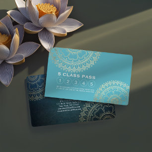 Yoga Meditation Instructor Gold Mandala Loyalty Card