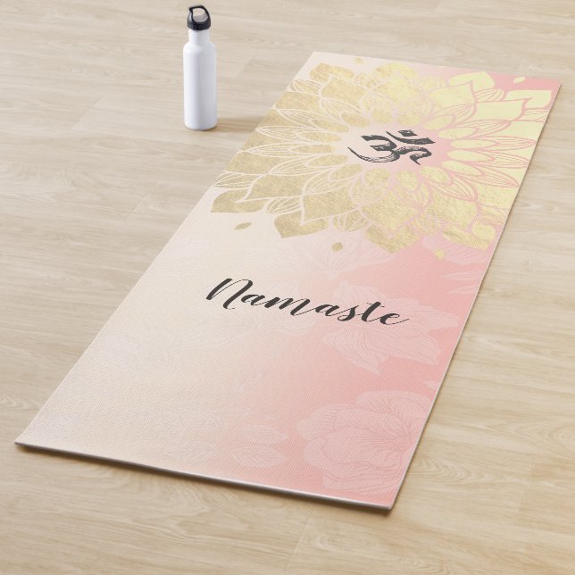 YOGA Meditation Instructor Gold Mandala OM Symbol Yoga Mat (In Situ)