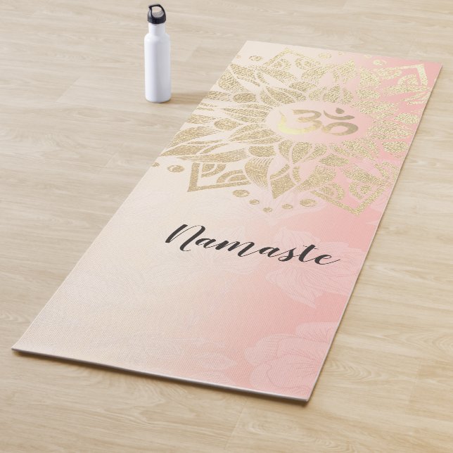 YOGA Meditation Instructor Gold Mandala OM Symbol Yoga Mat (In Situ)