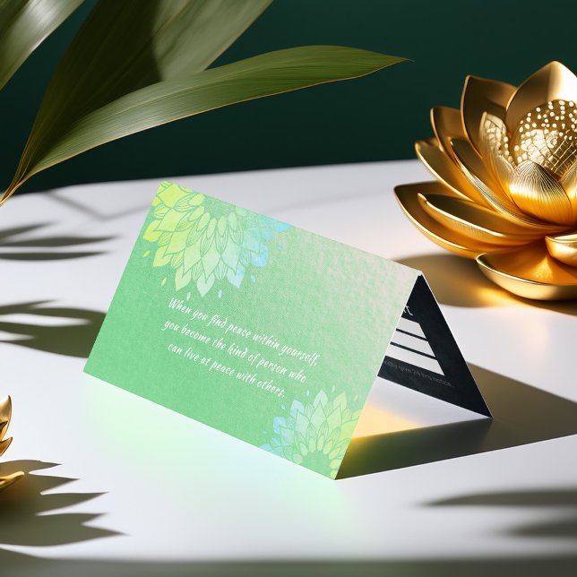 Yoga Meditation Instructor Gold Mandala Price List Business Card (Creator Uploaded)