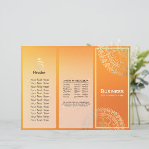 Yoga Meditation Instructor Gold Mandala Tri-Fold
