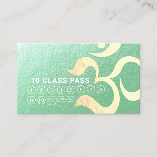 Yoga Meditation Instructor Life Coach Class Pass Loyalty Card (Front)