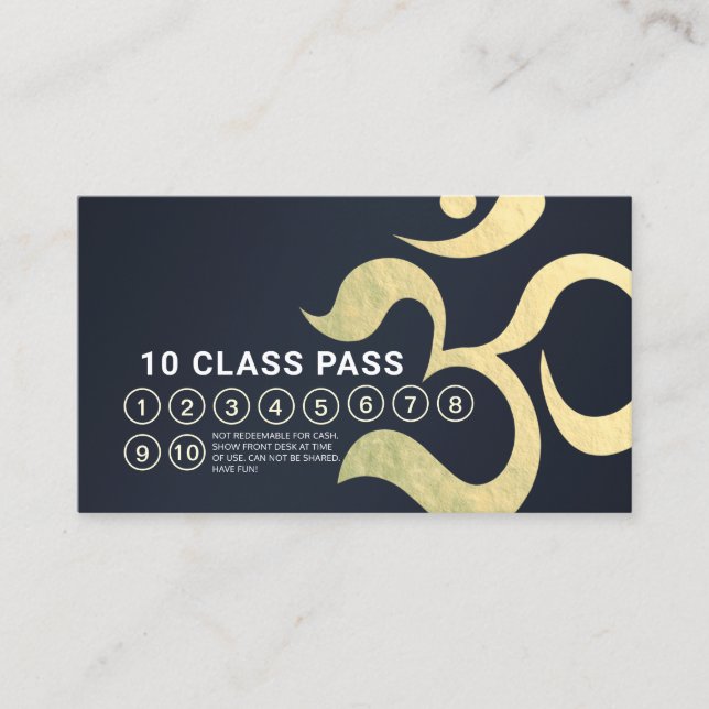 Yoga Meditation Instructor Life Coach Class Pass Loyalty Card (Front)