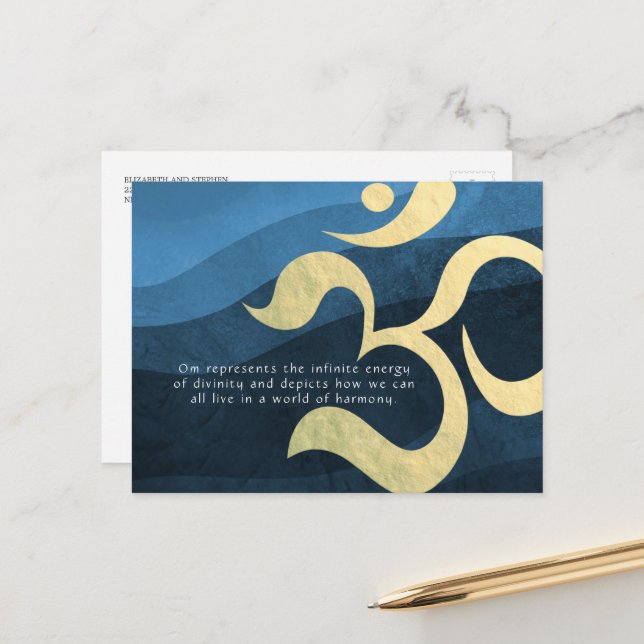 Yoga Meditation Instructor Life Coach OM Quotes Po Postcard (Front/Back In Situ)