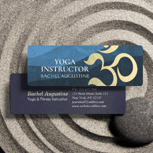 Yoga Meditation Instructor Life Coach OM Symbol Mi Mini Business Card
