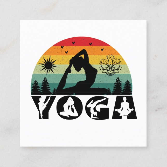 Yoga Meditation Instructor Life Coach Square Business Card (Front)