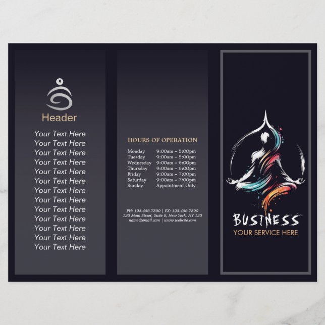 Yoga Meditation Instructor Lotus Pose Brush Stroke (Front)