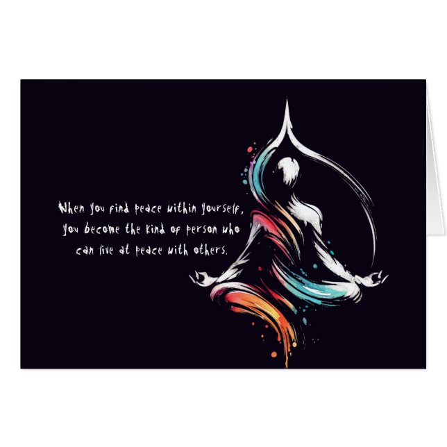 Yoga Meditation Instructor Lotus Pose Brush Stroke (Front Horizontal)