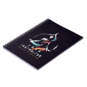 Yoga Meditation Instructor Lotus Pose Brush Stroke Notebook