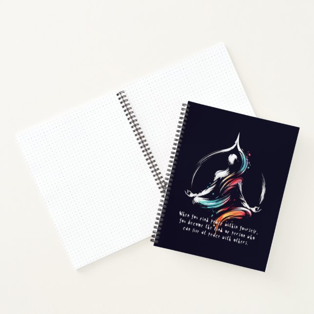 Yoga Meditation Instructor Lotus Pose Brush Stroke Notebook (Inside)