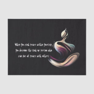 Yoga Meditation Instructor Lotus Pose Brush Stroke Tissue Paper