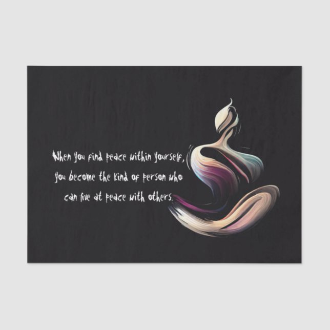 Yoga Meditation Instructor Lotus Pose Brush Stroke Tissue Paper (Front)