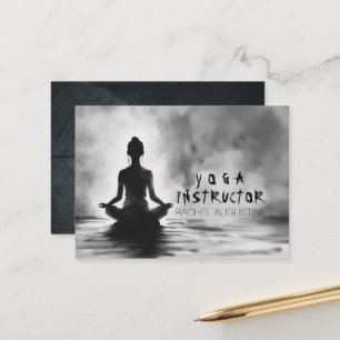 Yoga Meditation Instructor Lotus Pose Ink Painting Appointment Card