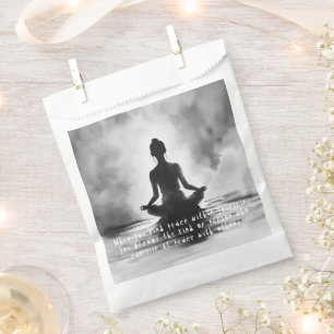 Yoga Meditation Instructor Lotus Pose Ink Painting Favour Bag