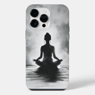 Yoga Meditation Instructor Lotus Pose Ink Painting iPhone 14 Pro Max Case