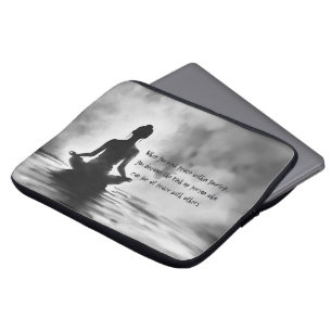 Yoga Meditation Instructor Lotus Pose Ink Painting Laptop Sleeve
