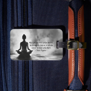 Yoga Meditation Instructor Lotus Pose Ink Painting Luggage Tag