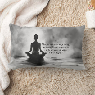 Yoga Meditation Instructor Lotus Pose Ink Painting Lumbar Cushion