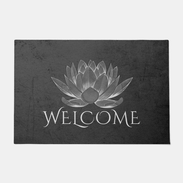 YOGA Meditation Instructor Lotus Welcome Doormat (Front)