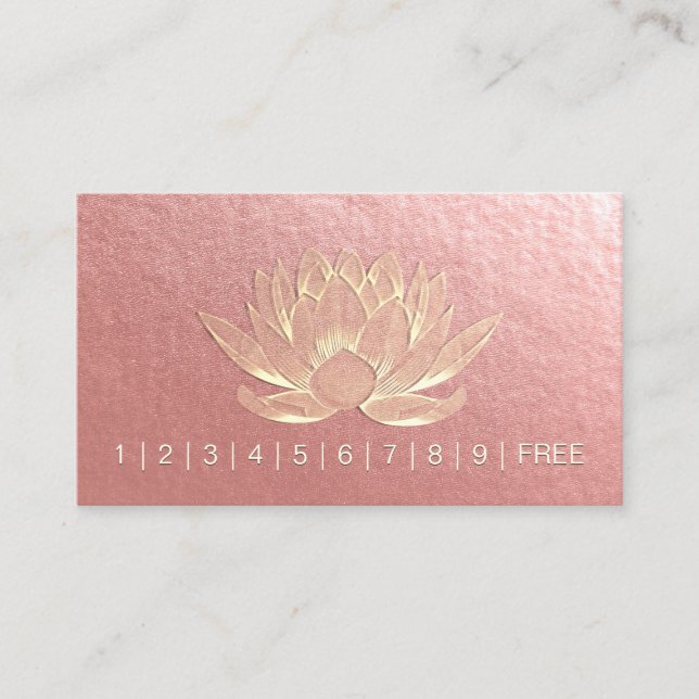 YOGA Meditation Instructor Loyalty Punch Lotus Card (Front)