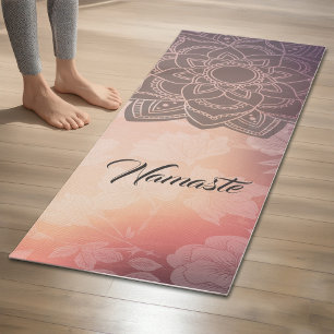 YOGA Meditation Instructor Mandala Floral Damask Yoga Mat