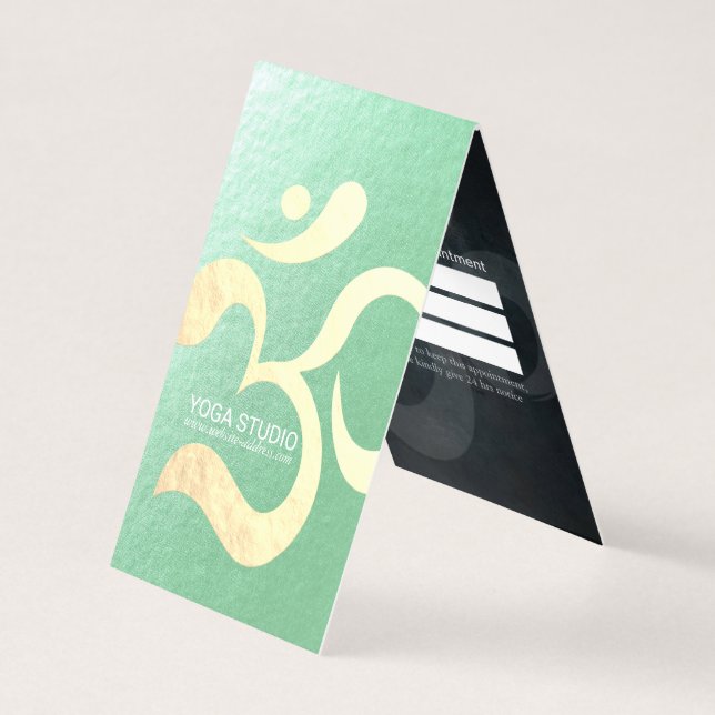 Yoga Meditation Instructor OM Symbol Price List Business Card (Front)
