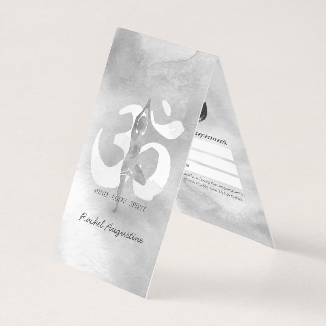 Yoga Meditation Instructor Price List Appointment Business Card (Front)