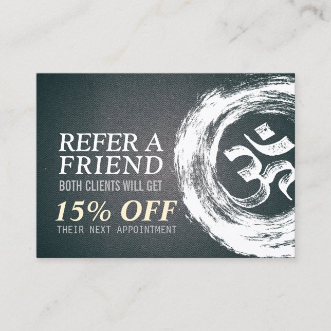 YOGA Meditation Instructor Referral OM ZEN Symbols (Front)