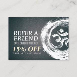 YOGA Meditation Instructor Referral OM ZEN Symbols Card