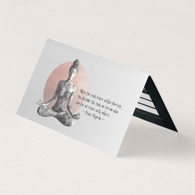 Yoga Meditation Instructor Reiki Master Lotus Pose Business Card (Front)