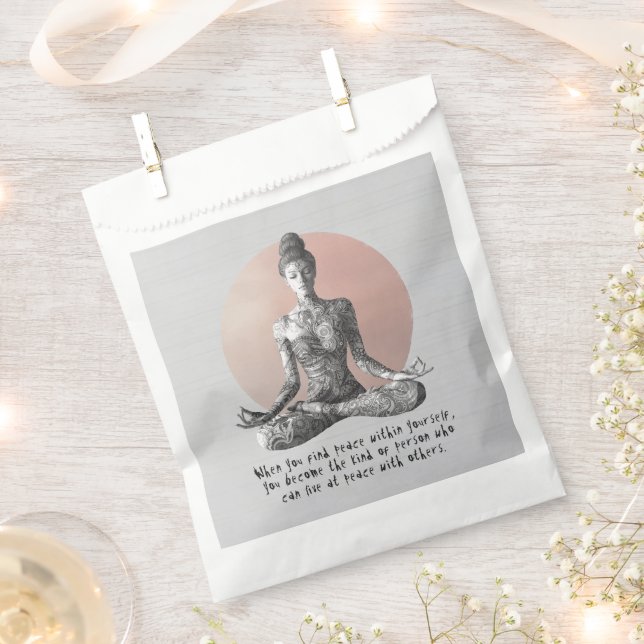 Yoga Meditation Instructor Reiki Master Lotus Pose Favour Bag (Clipped)