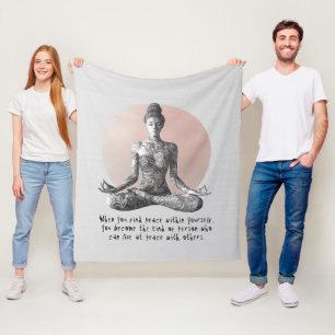 Yoga Meditation Instructor Reiki Master Lotus Pose Fleece Blanket