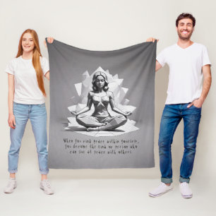 Yoga Meditation Instructor Reiki Master Lotus Pose Fleece Blanket