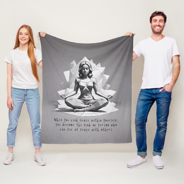 Yoga Meditation Instructor Reiki Master Lotus Pose Fleece Blanket (In Situ)