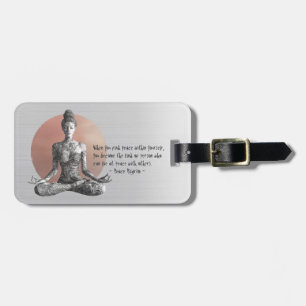 Yoga Meditation Instructor Reiki Master Lotus Pose Luggage Tag