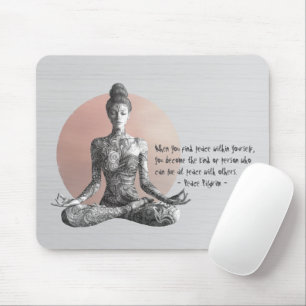 Yoga Meditation Instructor Reiki Master Lotus Pose Mouse Pad