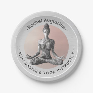 Yoga Meditation Instructor Reiki Master Lotus Pose Paper Plate