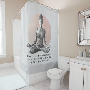 Yoga Meditation Instructor Reiki Master Lotus Pose Shower Curtain