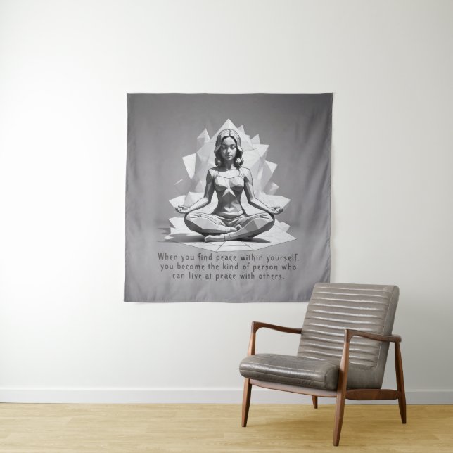 Yoga Meditation Instructor Reiki Master Lotus Pose Tapestry (In Situ)