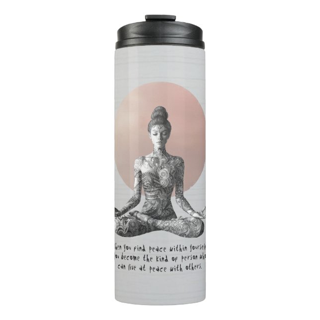 Yoga Meditation Instructor Reiki Master Lotus Pose Thermal Tumbler (Front)