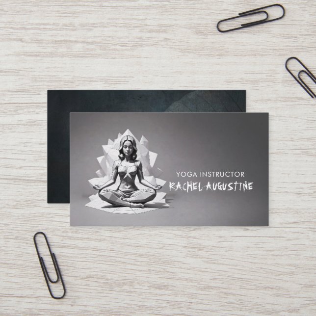 Yoga Meditation Instructor Reiki Master Low Poly Business Card (Front/Back In Situ)