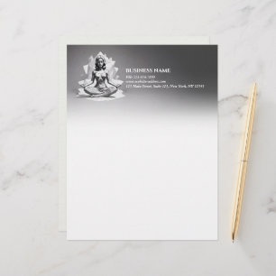 Yoga Meditation Instructor Reiki Master Low Poly Custom Letterhead