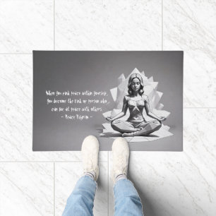 Yoga Meditation Instructor Reiki Master Low Poly Doormat