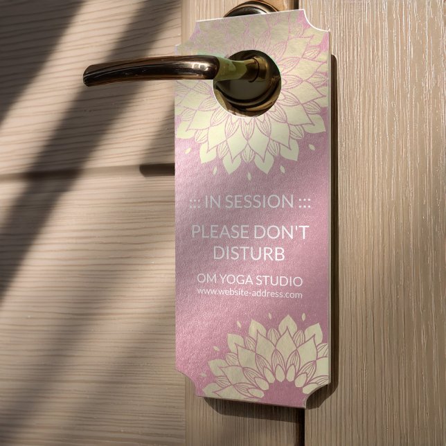 Yoga Meditation Instructor Rose Gold Mandala Lotus Door Hanger (Creator Uploaded)