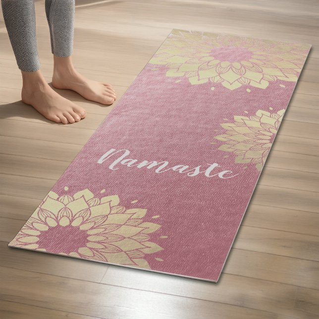 Yoga Meditation Instructor Rose Gold Mandala Lotus Yoga Mat (Creator Uploaded)