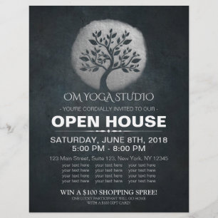 Yoga Meditation Instructor Silver Tree Open House Flyer